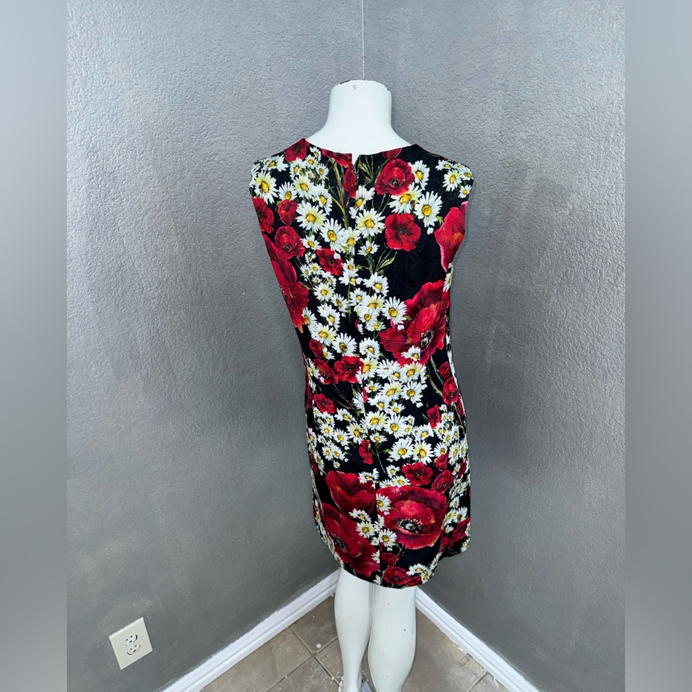 Dolce & Gabbana Black Dress with Red and White Floral Design - Picture 14 of 17